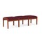 Lesro Lenox Wood 3 Seat Bench Wood Frame, Cherry, OH Wine Upholstery LW3001 - alternate 3